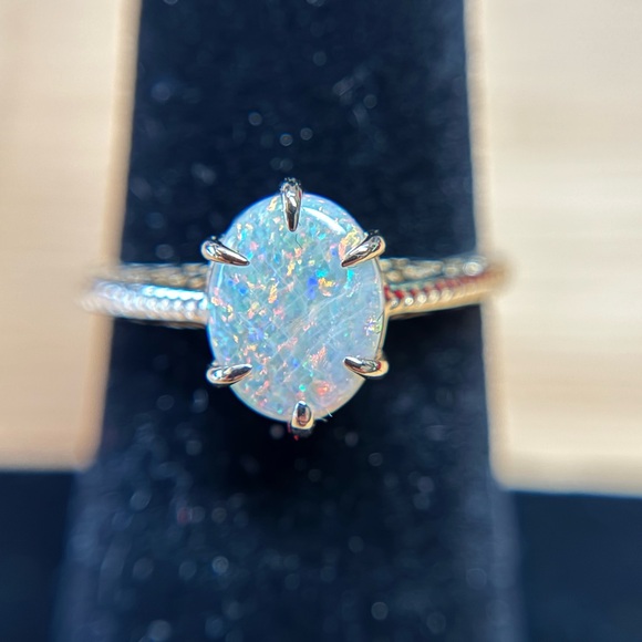 Australian Opal and 14k Yellow Gold Ring - Picture 1 of 10